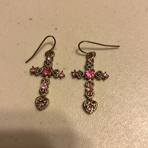 Costume earrings. They have a little weight to them. Cross